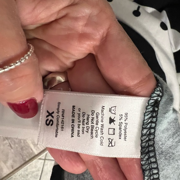 LuLaRoe Black, White and Teal Floral V-Neck Dress - Picture 2 of 2